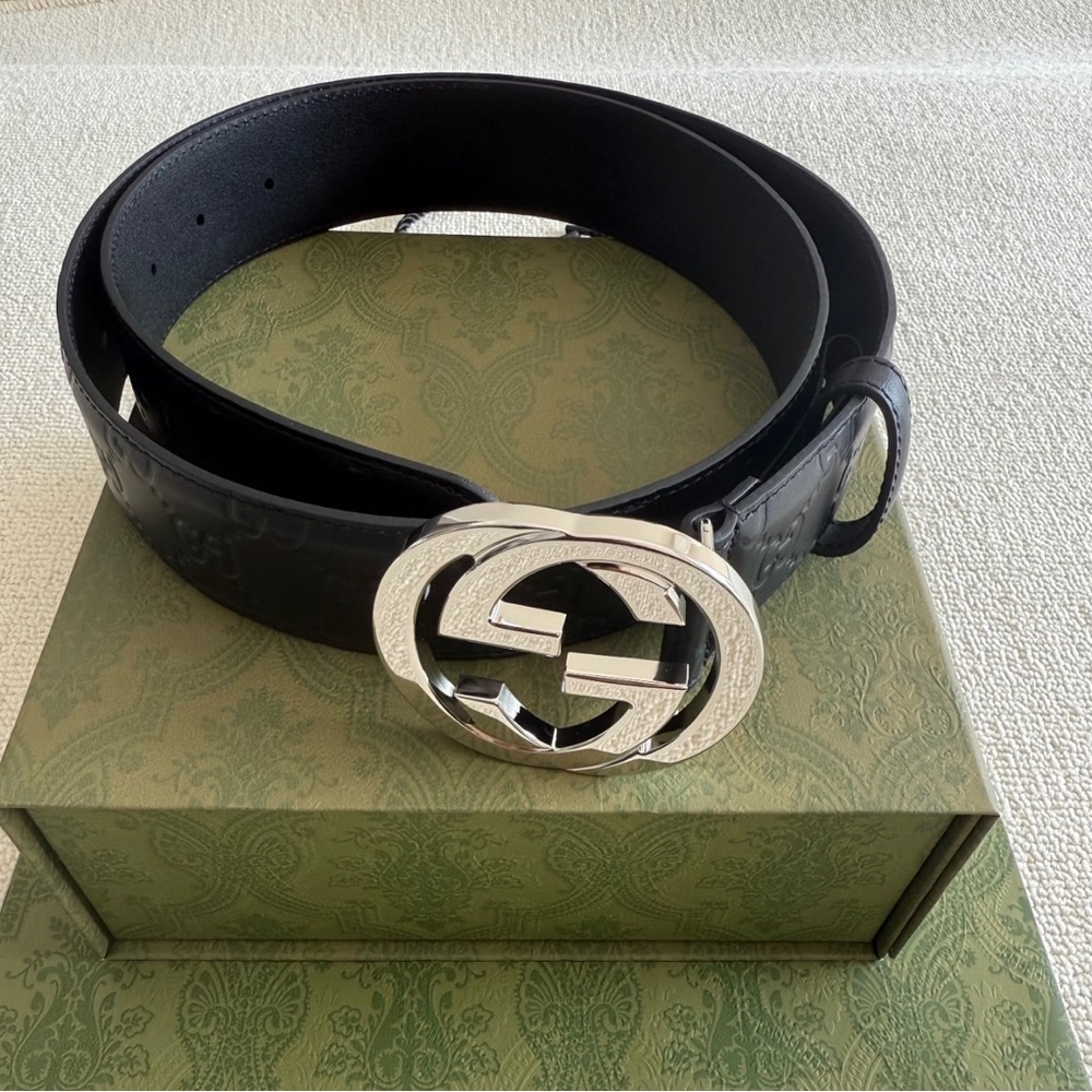 Gucci Black and Silver Accessories with Signature GG Hardware